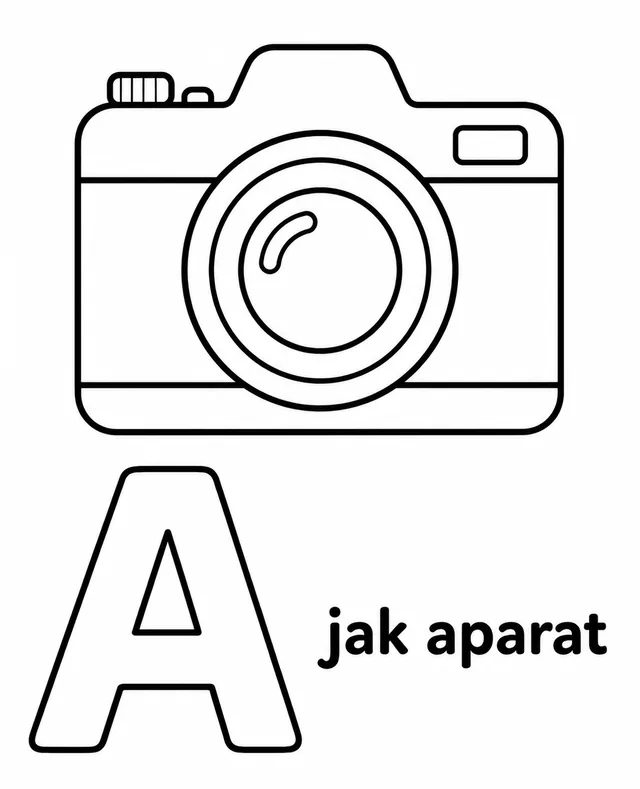 Kolorowanka: Literka A — aparat