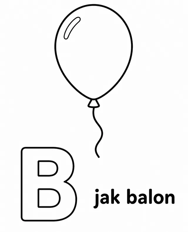 Kolorowanka: Literka B — balon