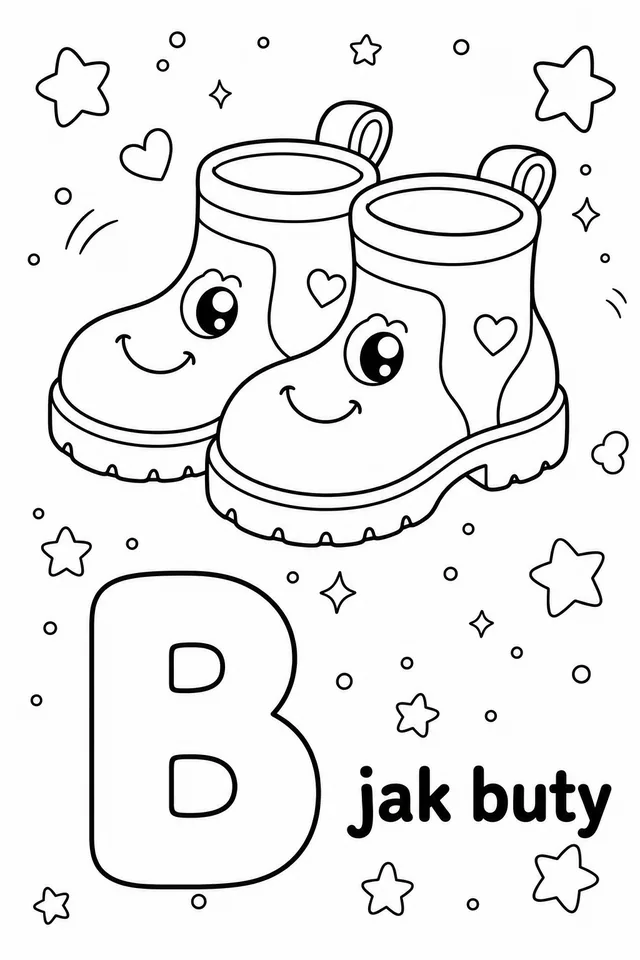 Kolorowanka: Literka B — buty