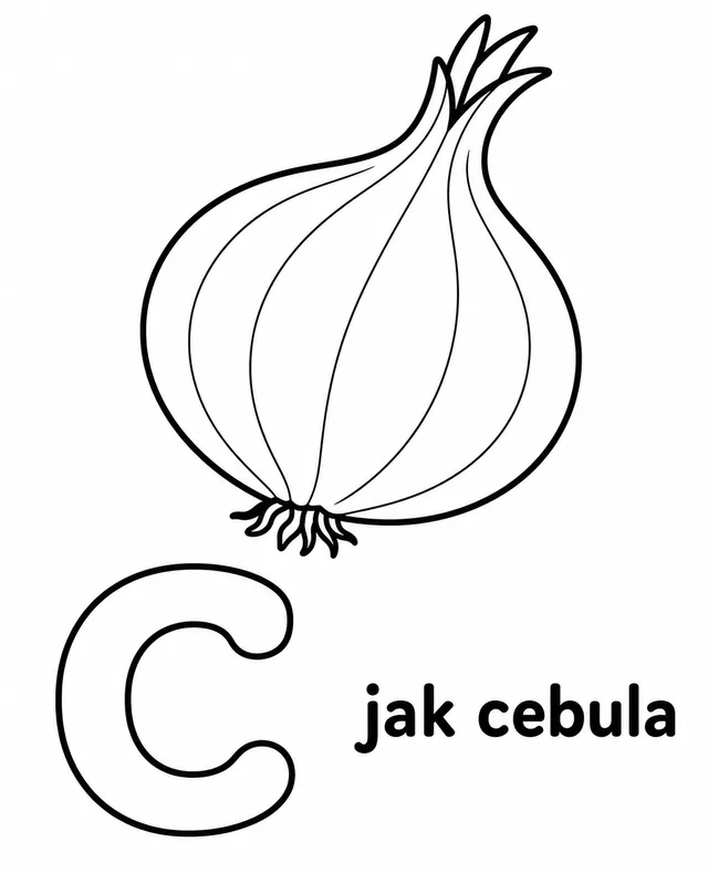 Kolorowanka: Literka C — cebula