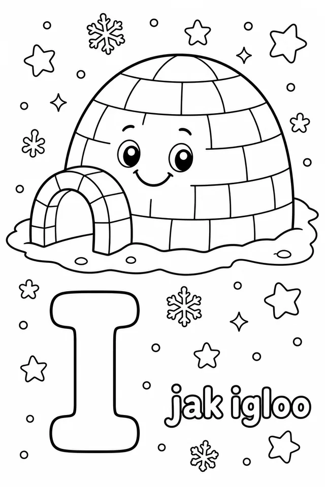 Kolorowanka: Literka I — igloo