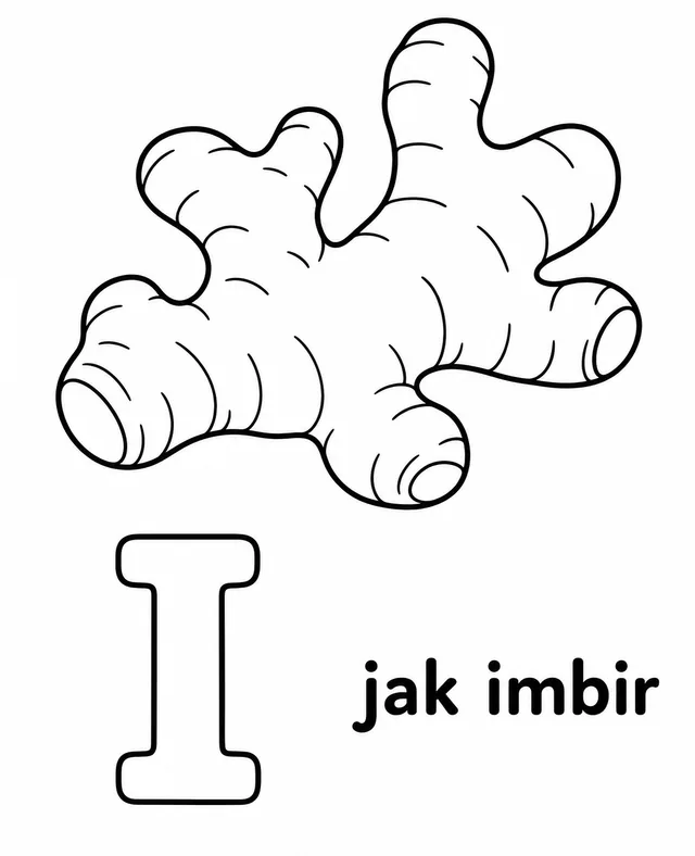 Kolorowanka: Literka I — imbir