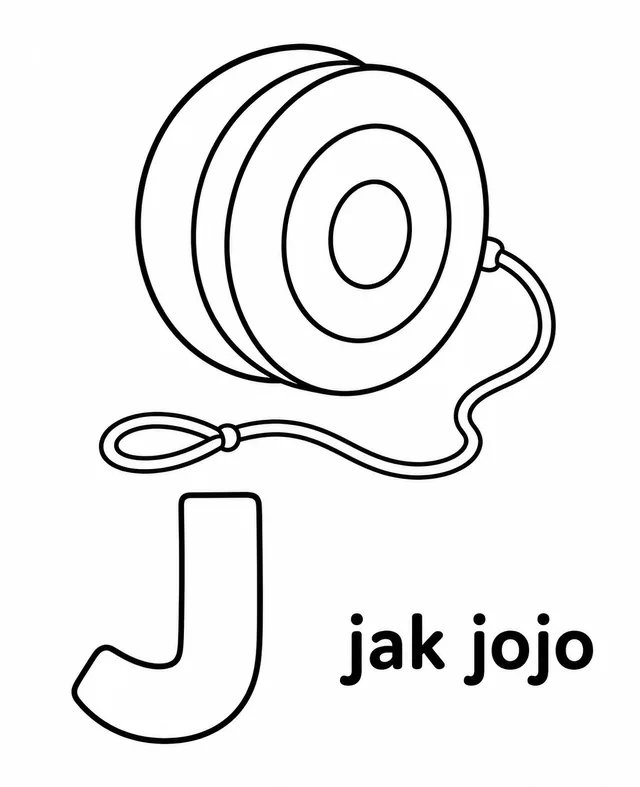 Kolorowanka: Literka J — jojo