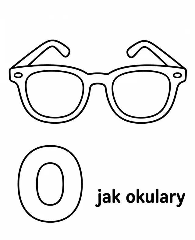 Kolorowanka: Literka O — okulary