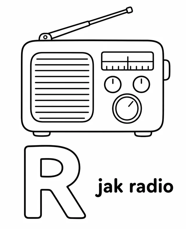 Kolorowanka: Literka R — radio
