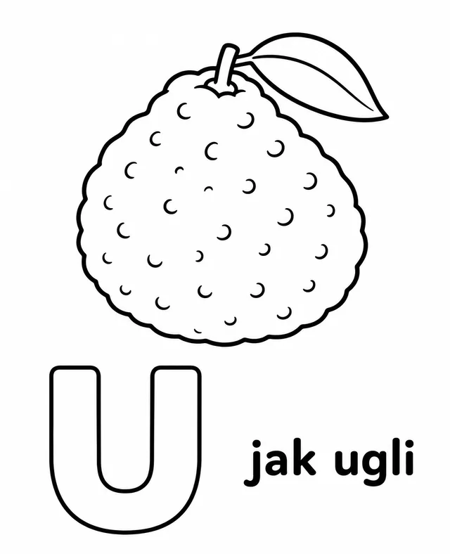 Kolorowanka: Literka U — ugli
