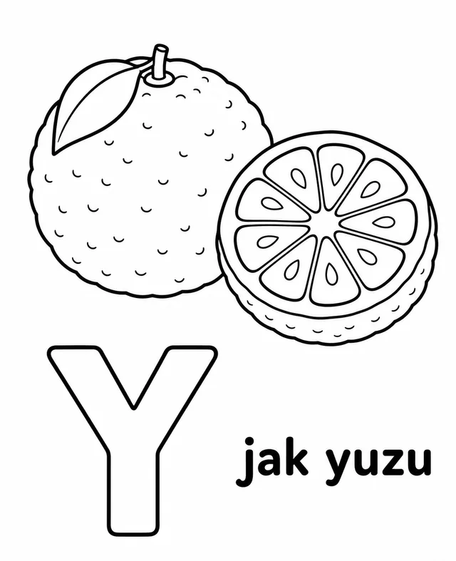 Kolorowanka: Literka Y — yuzu
