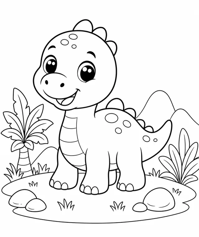 Kolorowanka: Mały dinozaur