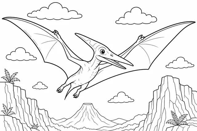 Kolorowanka: Pterodaktyl