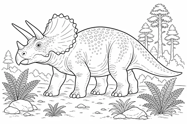 Kolorowanka: Triceratops