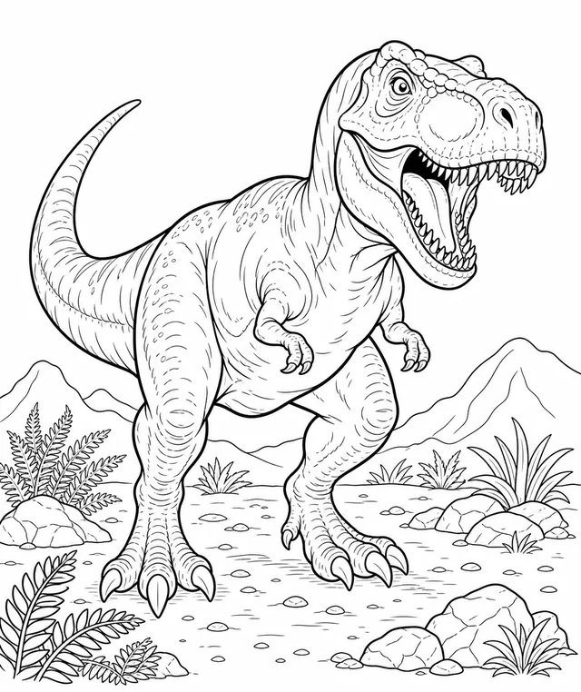Kolorowanka: Tyranozaur (T-Rex)