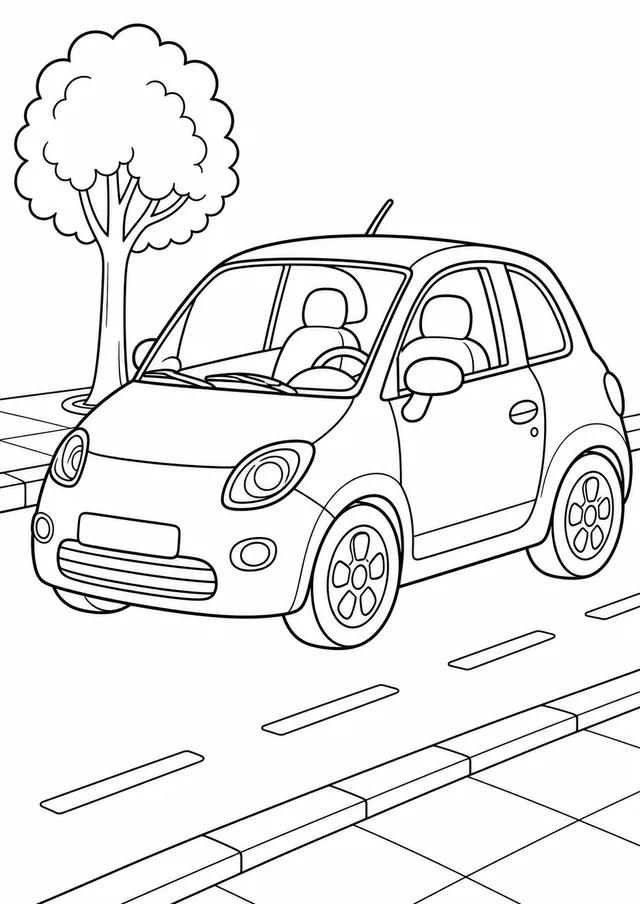 Kolorowanka: Auto miejskie