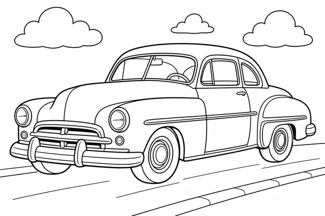 Kolorowanka: Klasyczne auto retro