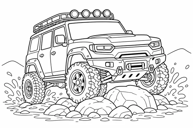 Kolorowanka: Auto terenowe 4x4