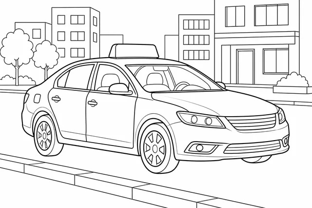 Kolorowanka: Auto usługowe w mieście