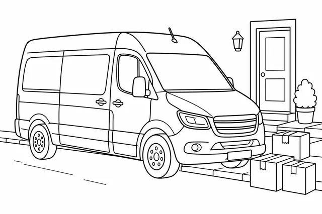 Kolorowanka: Auto z paczkami