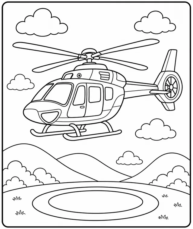 Kolorowanka: Helikopter ratunkowy