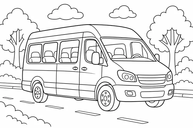Kolorowanka: Minibus