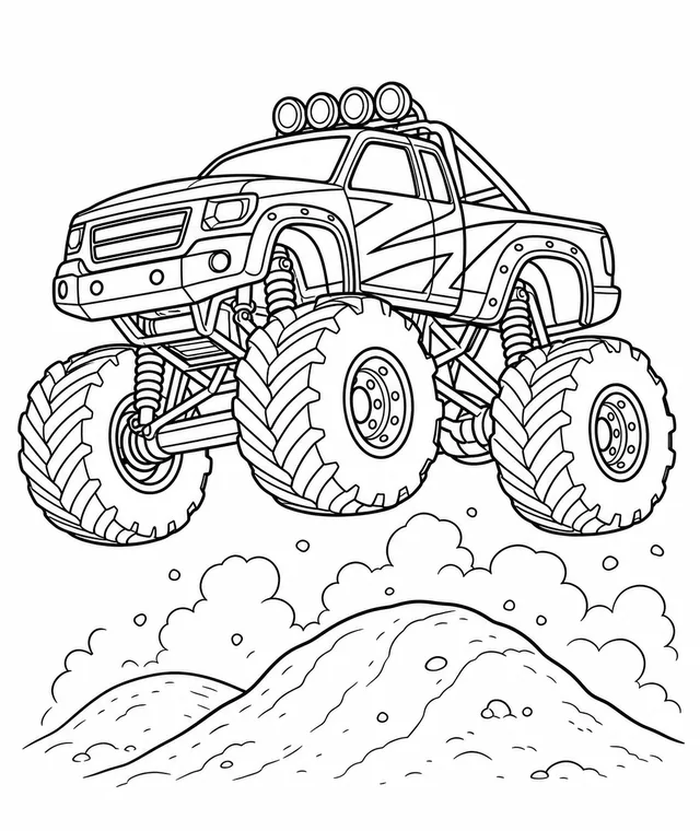 Kolorowanka: Monster truck w skoku
