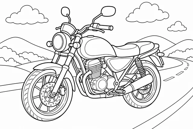 Kolorowanka: Motocykl
