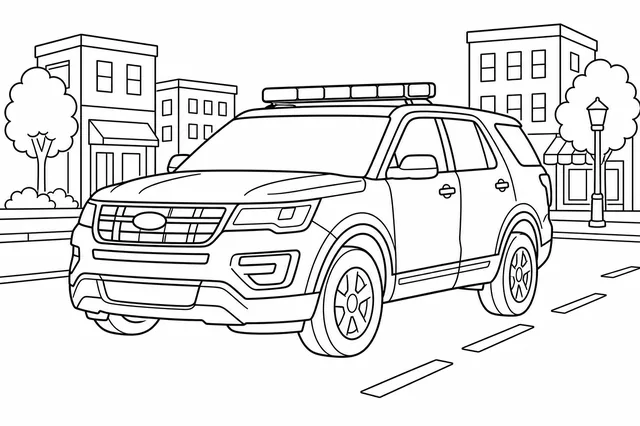 Kolorowanka: Policyjny SUV