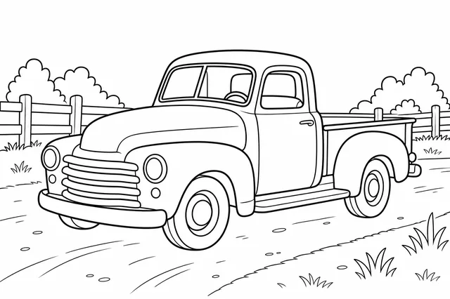 Kolorowanka: Retro pickup