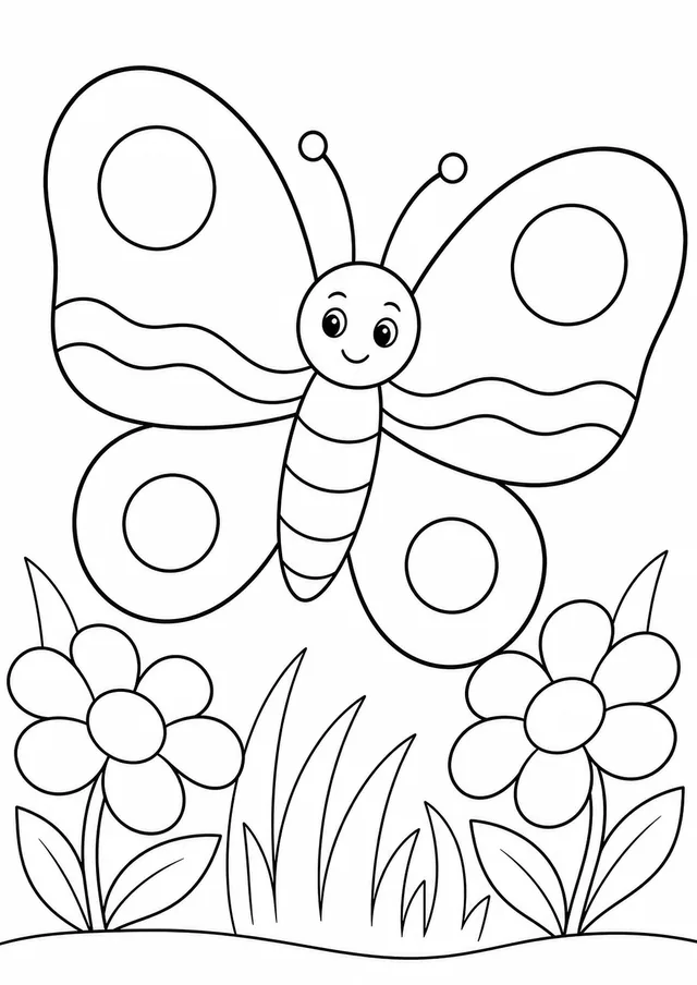 Kolorowanka: Motyle — motyl prosty dla dzieci