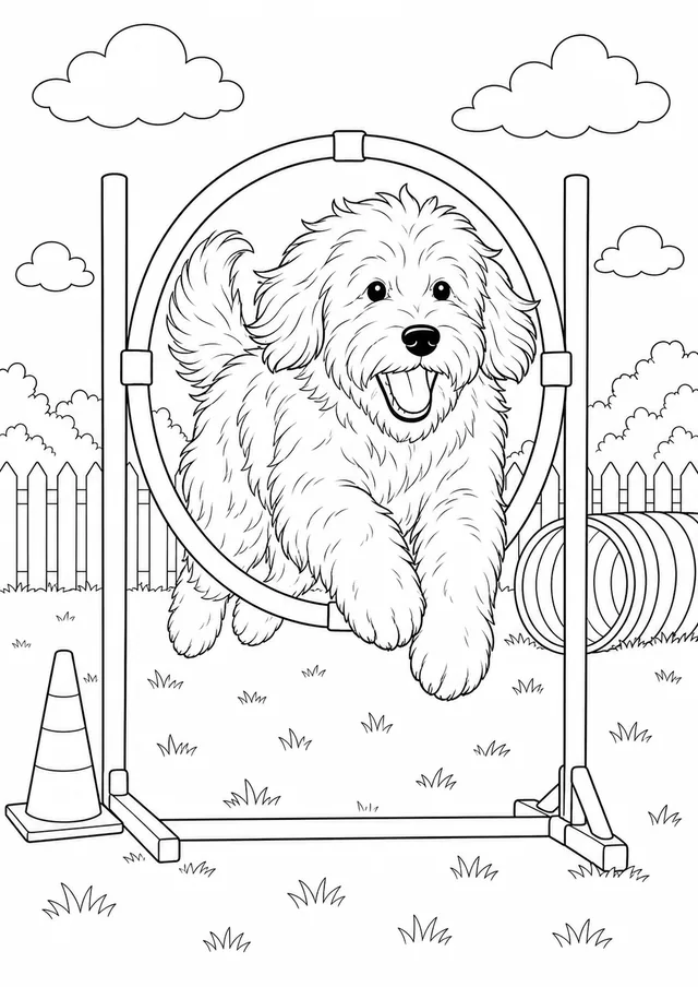 Kolorowanka: Pies — owczarek agility