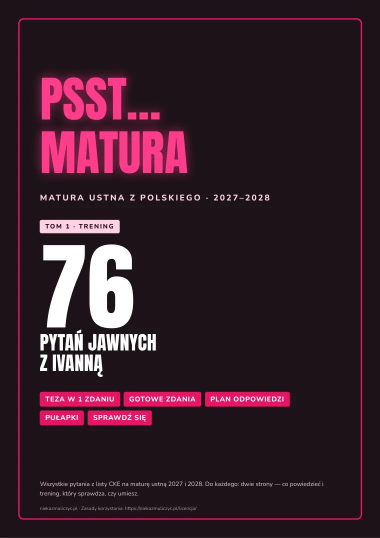Okładka: Psst… matura, tom 1