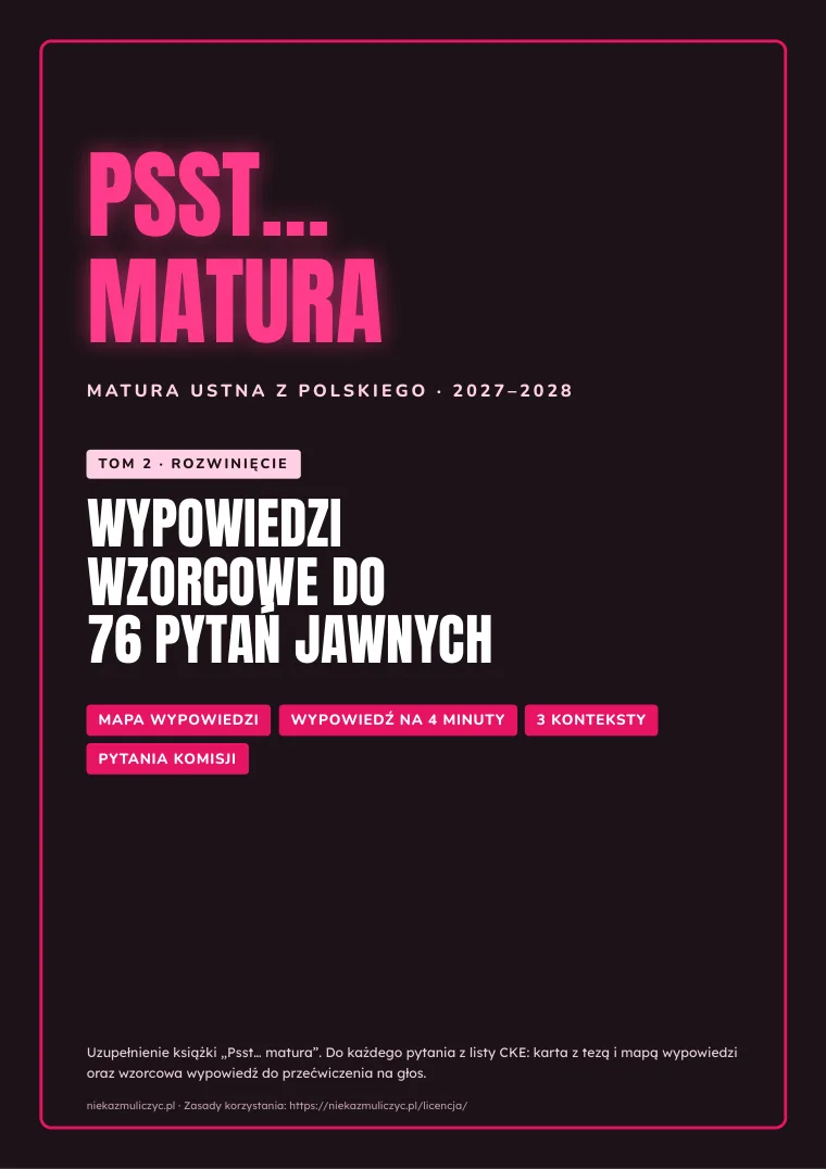 Okładka: Psst… matura, tom 2 — wypowiedzi wzorcowe