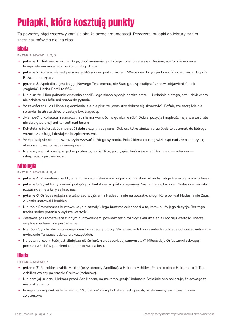 147 pułapek — podgląd strony z książki Psst… matura