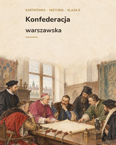 Konfederacja warszawska — kartkówka z historii, klasa 6, grupy A–E — okładka