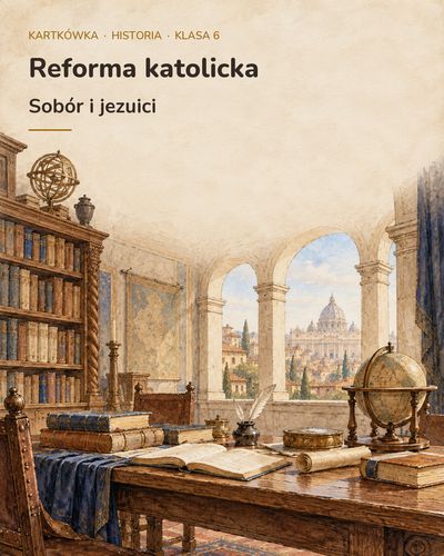 Reforma Kościoła katolickiego — kartkówka, klasa 6, grupy A–E — okładka