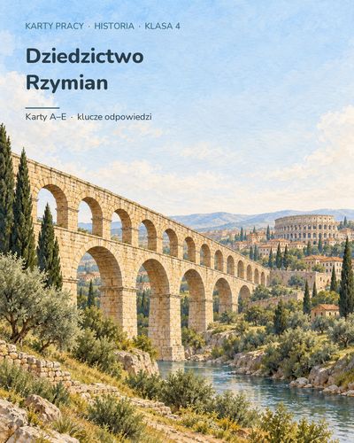 Dziedzictwo Rzymian — 5 kart pracy z historii, klasa 4, z kluczem — okładka