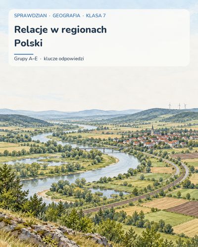 Relacje w regionach Polski — sprawdzian, klasa 7, grupy A–E — okładka