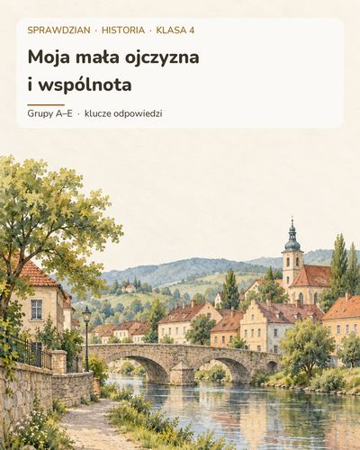 Moja mała ojczyzna i wspólnota — sprawdzian, klasa 4, grupy A–E — okładka