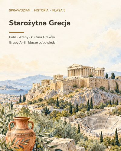 Starożytna Grecja — sprawdzian z historii, klasa 5, grupy A–E — okładka