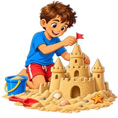 build a sandcastle — budować zamek z piasku