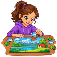 do puzzles — układać puzzle
