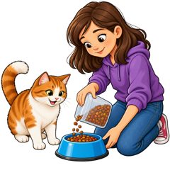 feed the cat — karmić kota