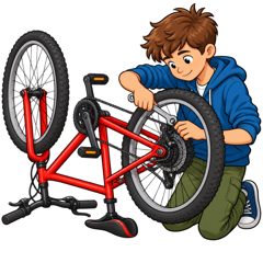 fix a bike — naprawiać rower