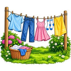 hang out the washing — wieszać pranie