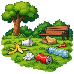 litter — śmieci (na ziemi)