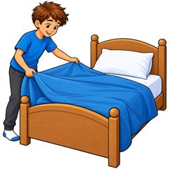make the bed — ścielić łóżko