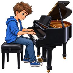 play the piano — grać na pianinie