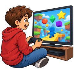 playing computer games — granie w gry komputerowe