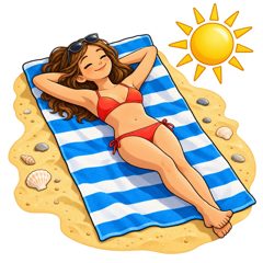 sunbathing — opalanie się