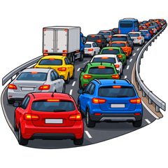 traffic jam — korek uliczny