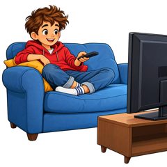 watch TV — oglądać telewizję