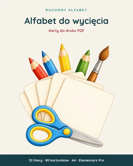 Ruchomy alfabet do wycięcia
